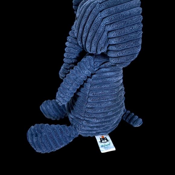 Jellycat Blue Cordy Roy Elephant 14” Plush Corduroy Stuffed Animal - Picture 5 of 8